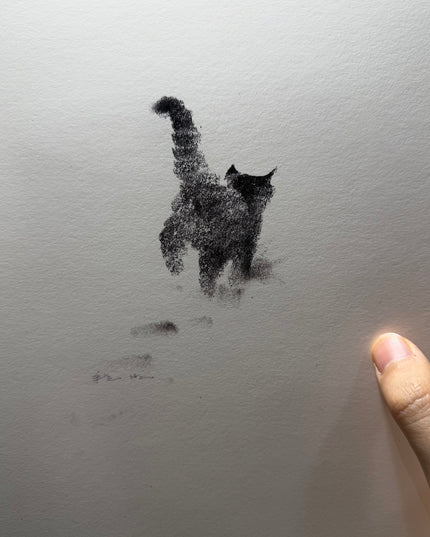 Art Print - "The Black Cat - Snowy Kitten 3" (2603P002)