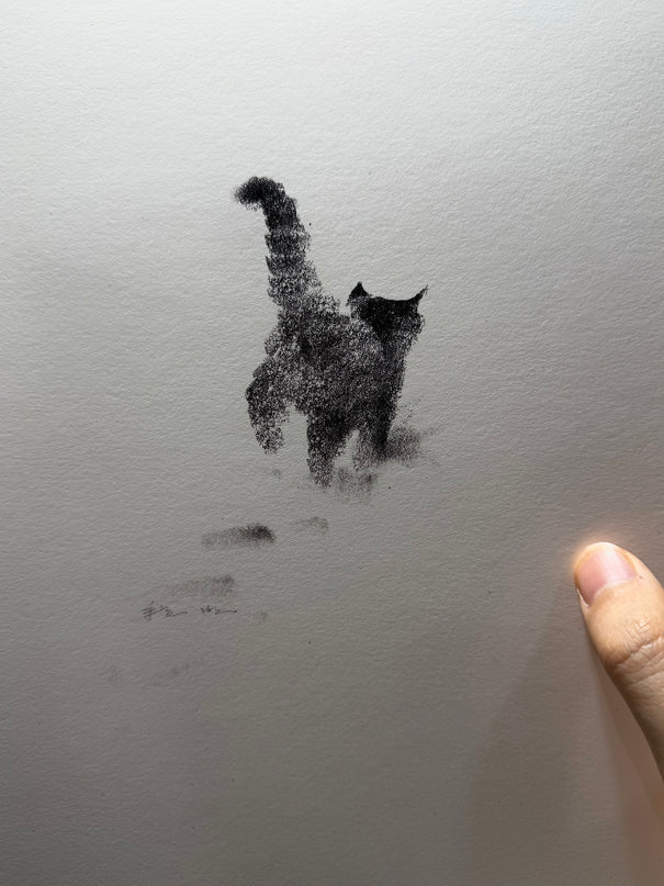 Art Print - "The Black Cat - Snowy Kitten 3" (2603P002)
