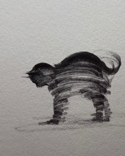 Art Print – "The Black Cat — Curiosity" (xmasP009)