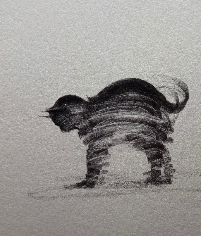 Art Print – "The Black Cat — Curiosity" (xmasP009)