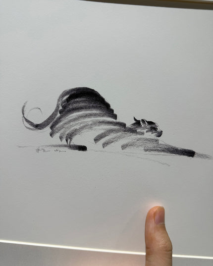 Art Print - "The Black Cat - Stretching 3" (2603P006)