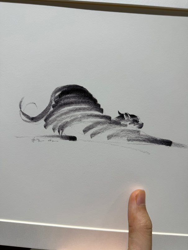 Art Print - "The Black Cat - Stretching 3" (2603P006)