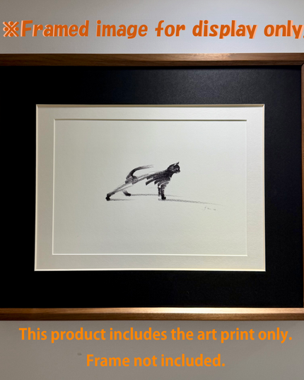 Art Print – "The Black Cat — Stretching" (2510P001)