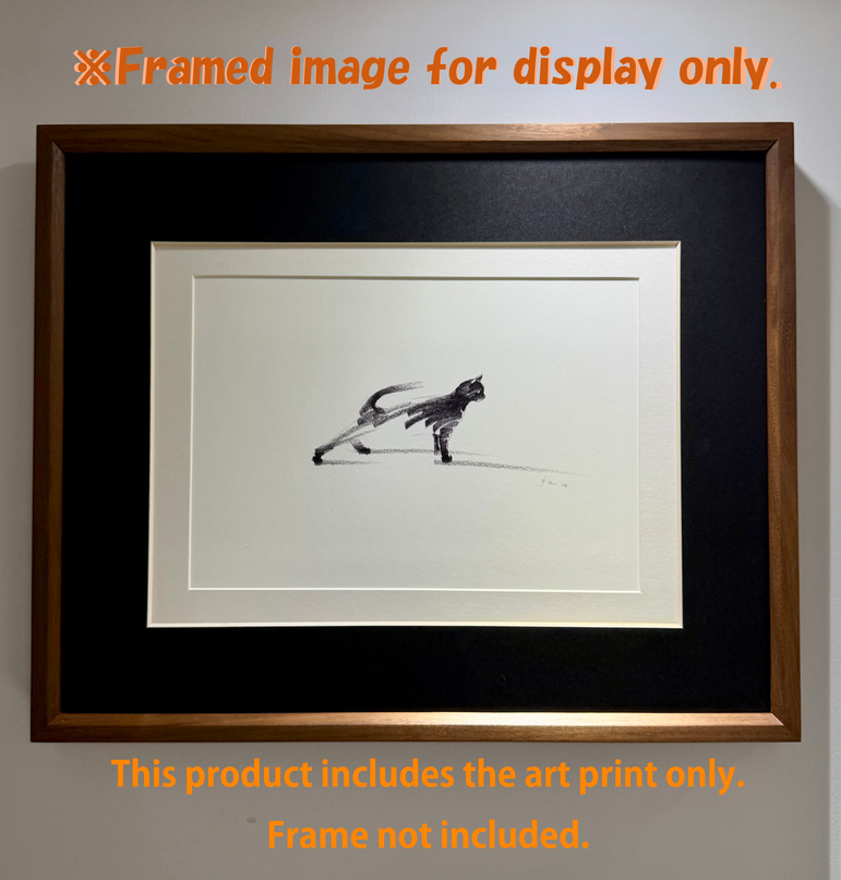 Art Print – "The Black Cat — Stretching" (2510P001)